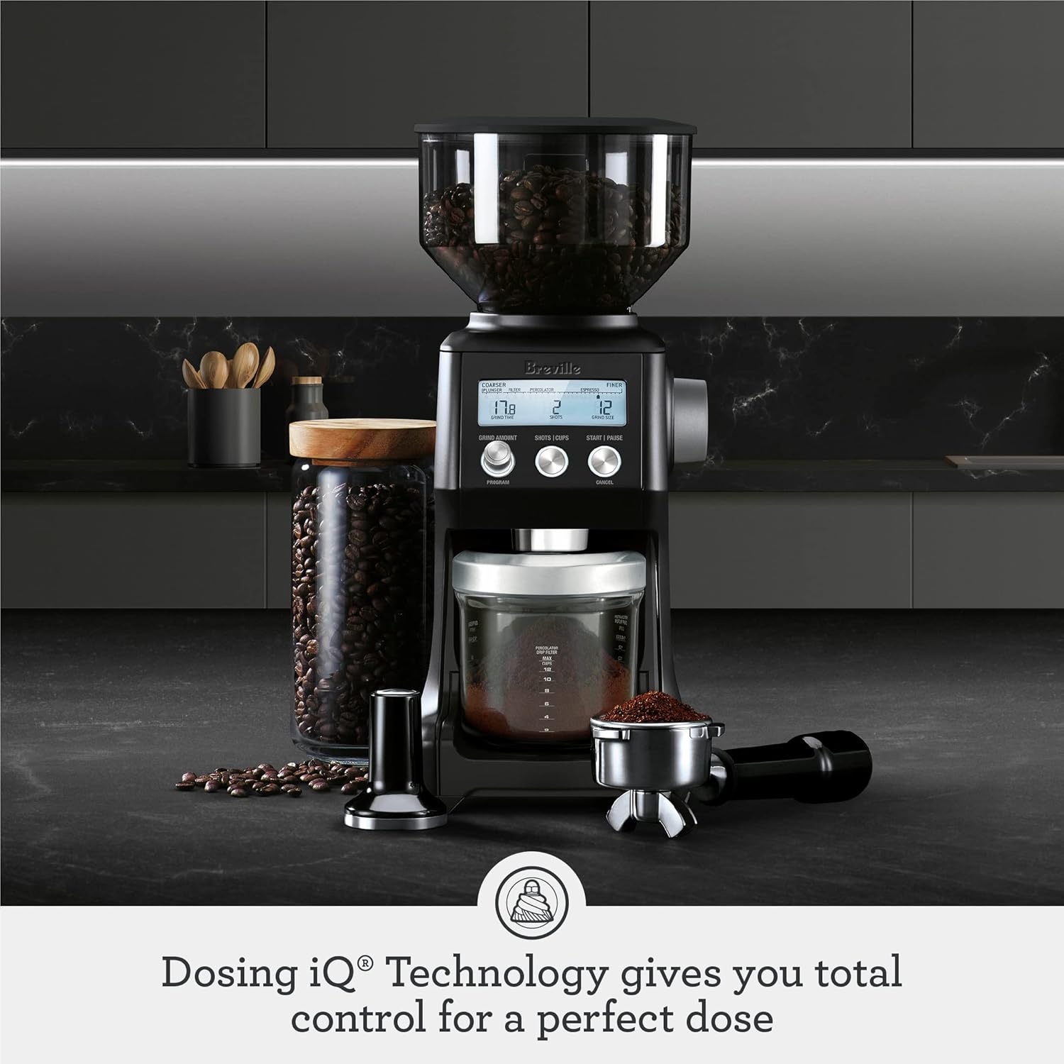 image:imageBreville BCG820BTR Smart Grinder Pro for Coffee and Espresso Black TruffleBlack Truffle
