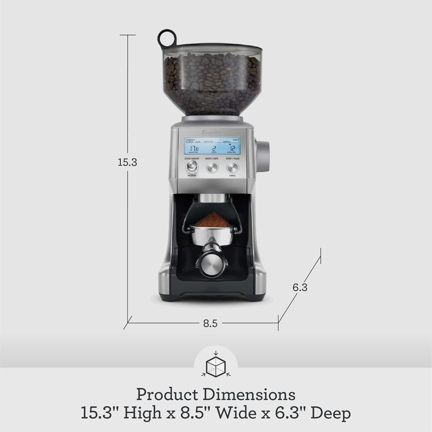 image:imageBreville BCG820BTR Smart Grinder Pro for Coffee and Espresso Black TruffleCranberry Red