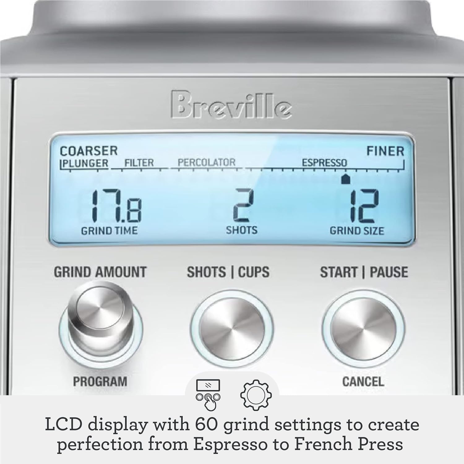 image:imageBreville BCG820BTR Smart Grinder Pro for Coffee and Espresso Black TruffleOlive Tapenade