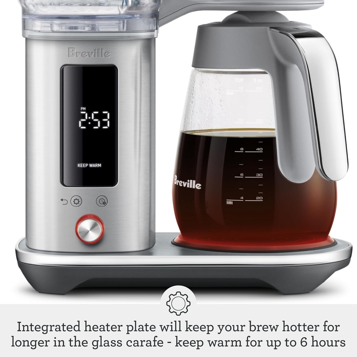 image:imageBreville Luxe Drip Coffee Machine BDC465BSS Brushed Stainless Steel Thermal CarafeBlack Truffle