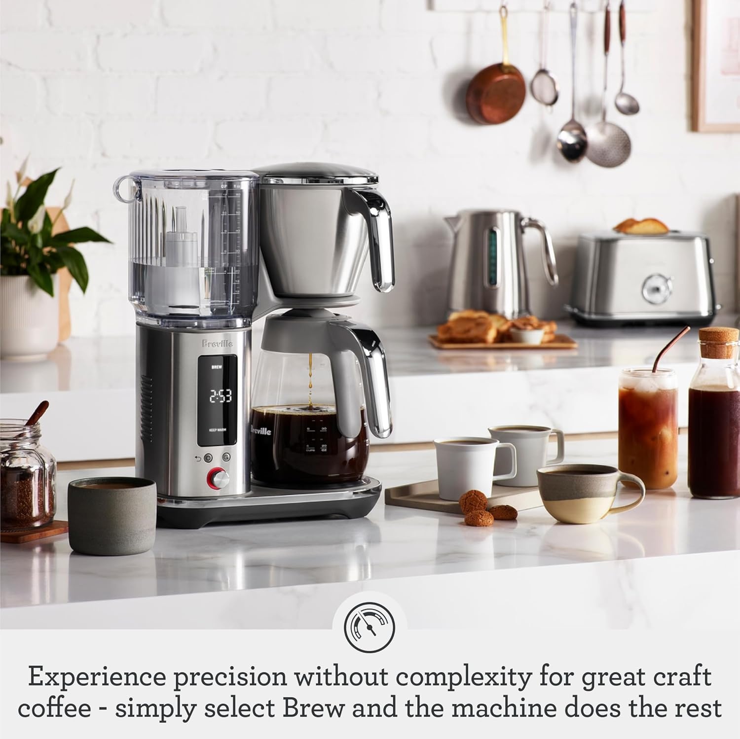 image:imageBreville Luxe Drip Coffee Machine BDC465BSS Brushed Stainless Steel Thermal CarafeBlack Truffle
