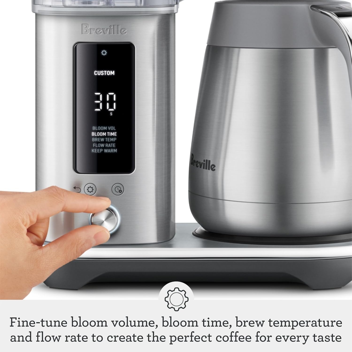 image:imageBreville Luxe Drip Coffee Machine BDC465BSS Brushed Stainless Steel Thermal CarafeBlack Truffle