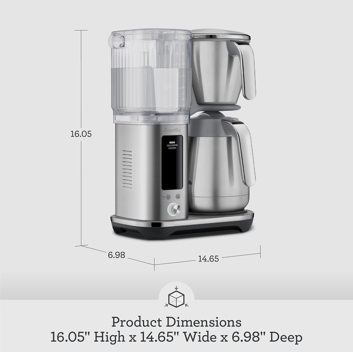 image:imageBreville Luxe Drip Coffee Machine BDC465BSS Brushed Stainless Steel Thermal CarafeBrushed Stainless Steel