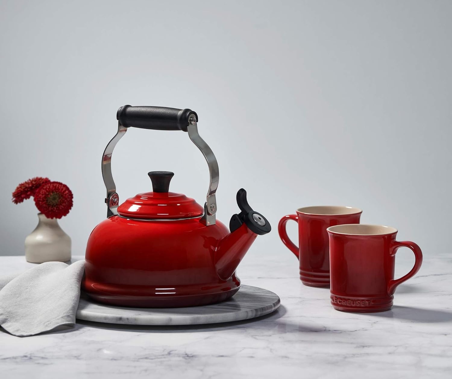 image:imageLe Creuset Enamel On Steel Whistling Tea Kettle 17 qt CeriseCerise