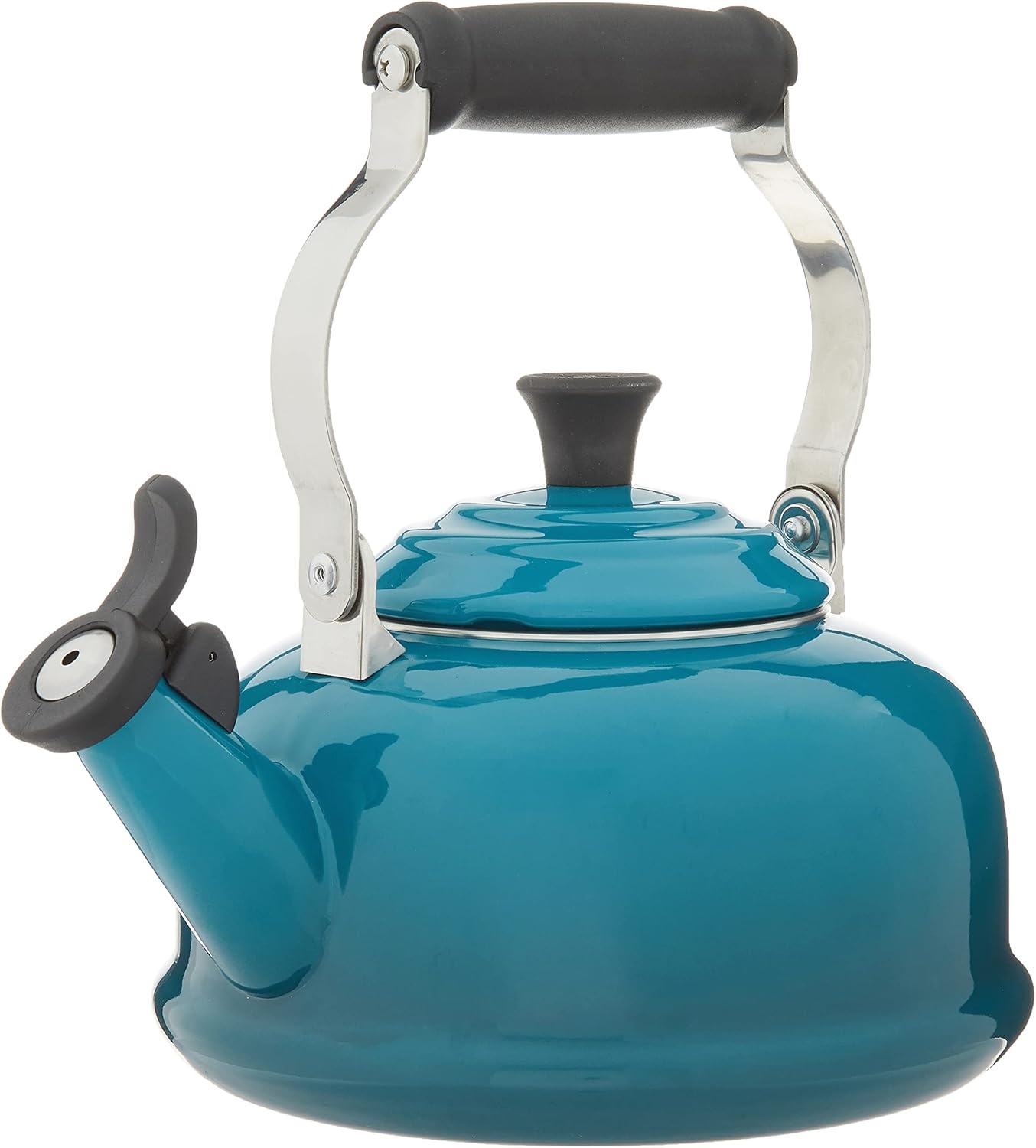 image:imageLe Creuset Enamel On Steel Whistling Tea Kettle 17 qt CeriseDeep Teal