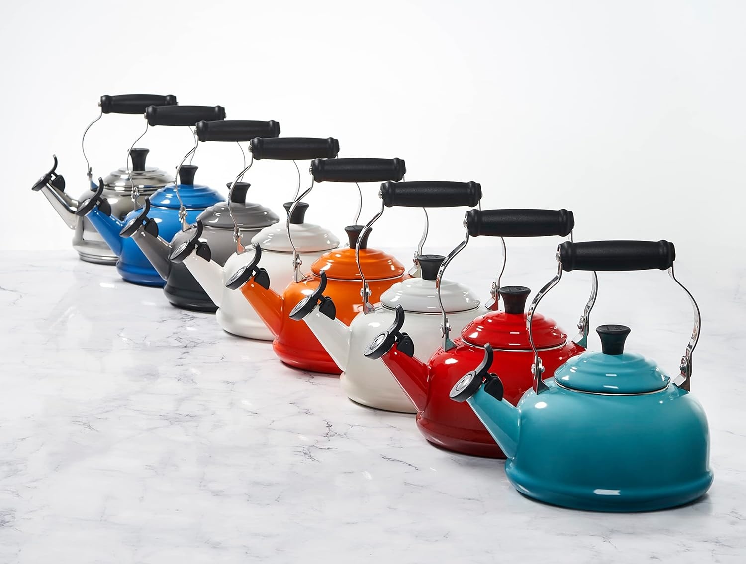 image:imageLe Creuset Enamel On Steel Whistling Tea Kettle 17 qt CeriseFlame