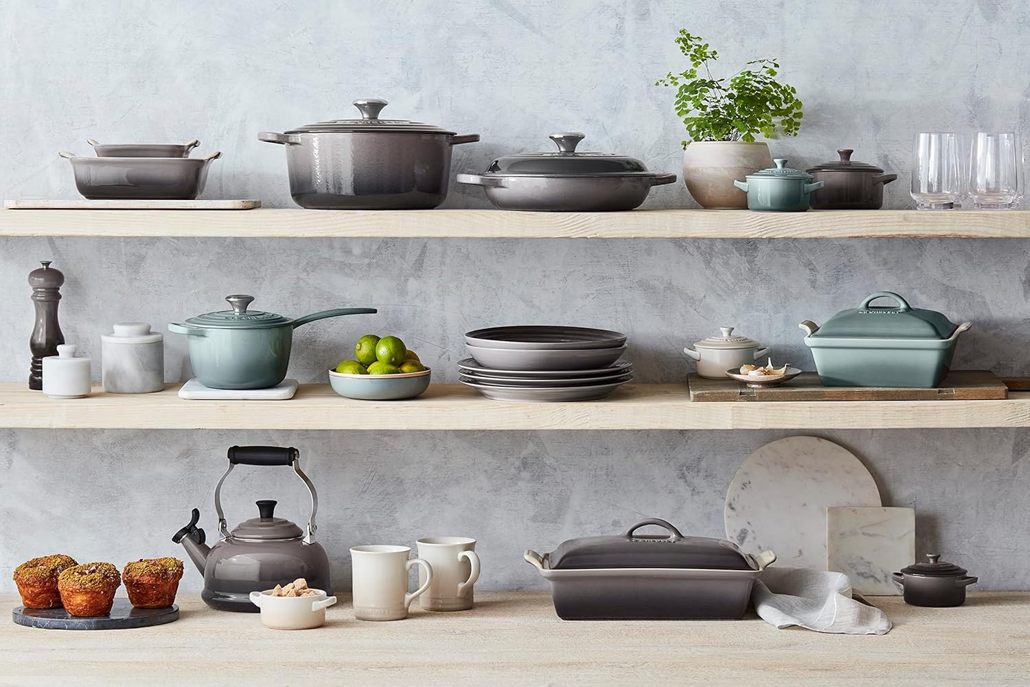 image:imageLe Creuset Enamel On Steel Whistling Tea Kettle 17 qt CeriseOyster