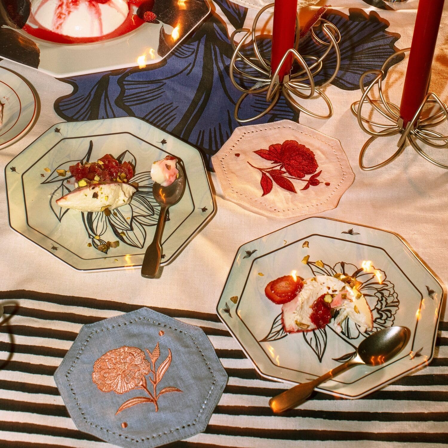 image:imageMariana Velsquez x Sur La Table Assorted Embroidered Cocktail Napkins Set of 4 Multi