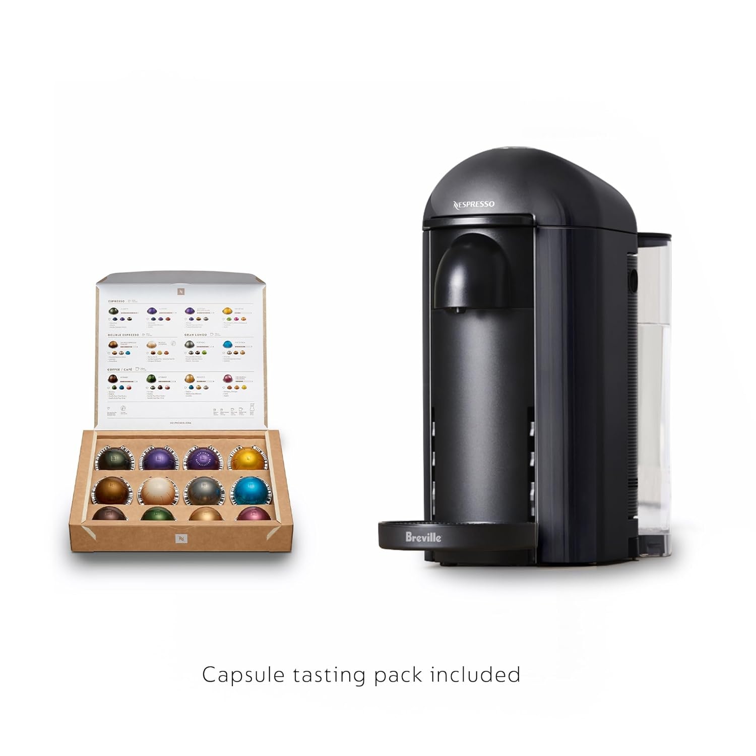 image:imageNespresso Vertuo Plus Deluxe Coffee and Espresso Maker by Breville Piano Black with Aeroccino Milk FrotherInk Black