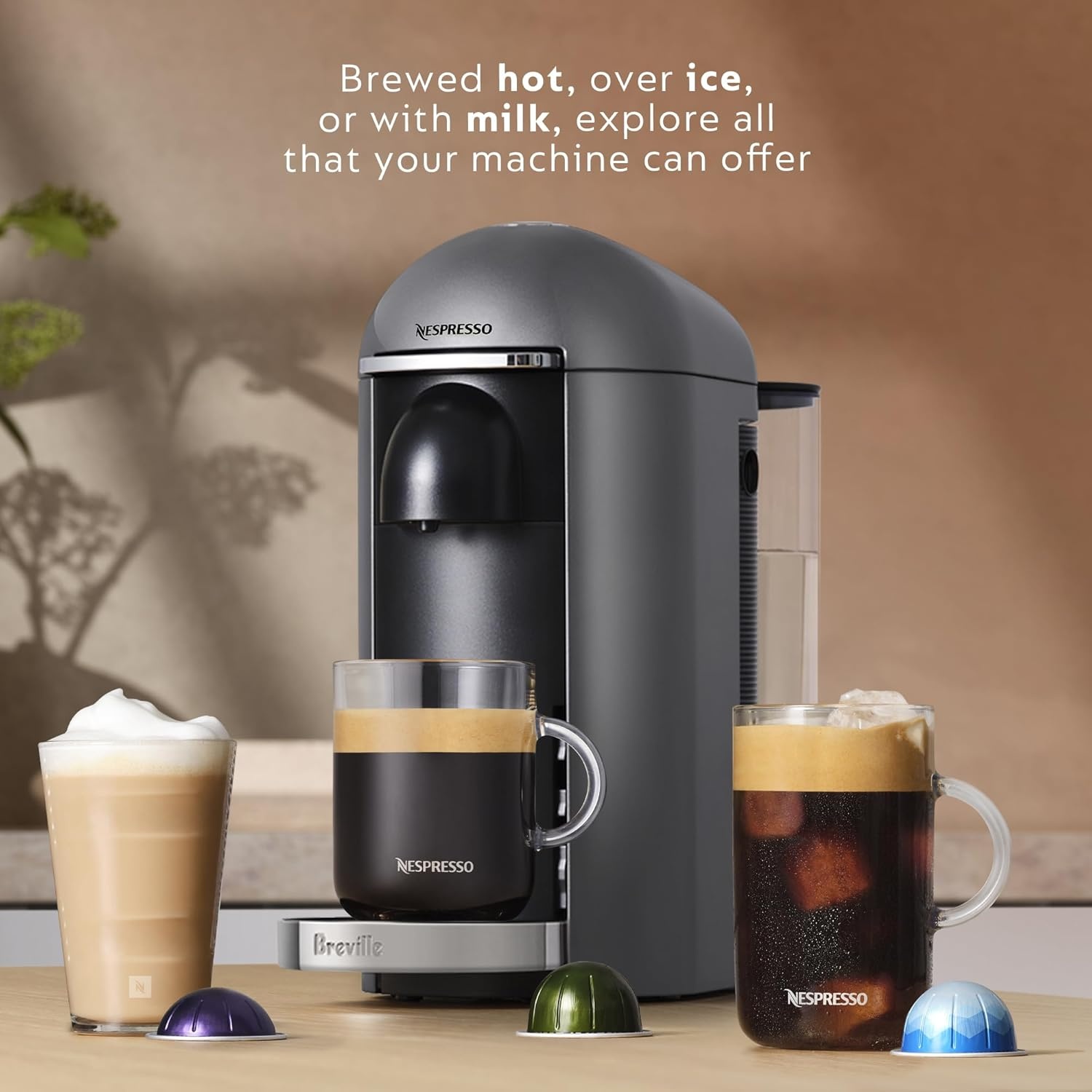 image:imageNespresso Vertuo Plus Deluxe Coffee and Espresso Maker by Breville Piano Black with Aeroccino Milk FrotherTitan