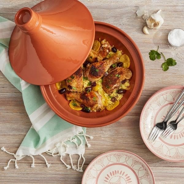 image:imageSur La Table 85 Glazed Moroccan Terra Cotta Ceramic Tagine Pot