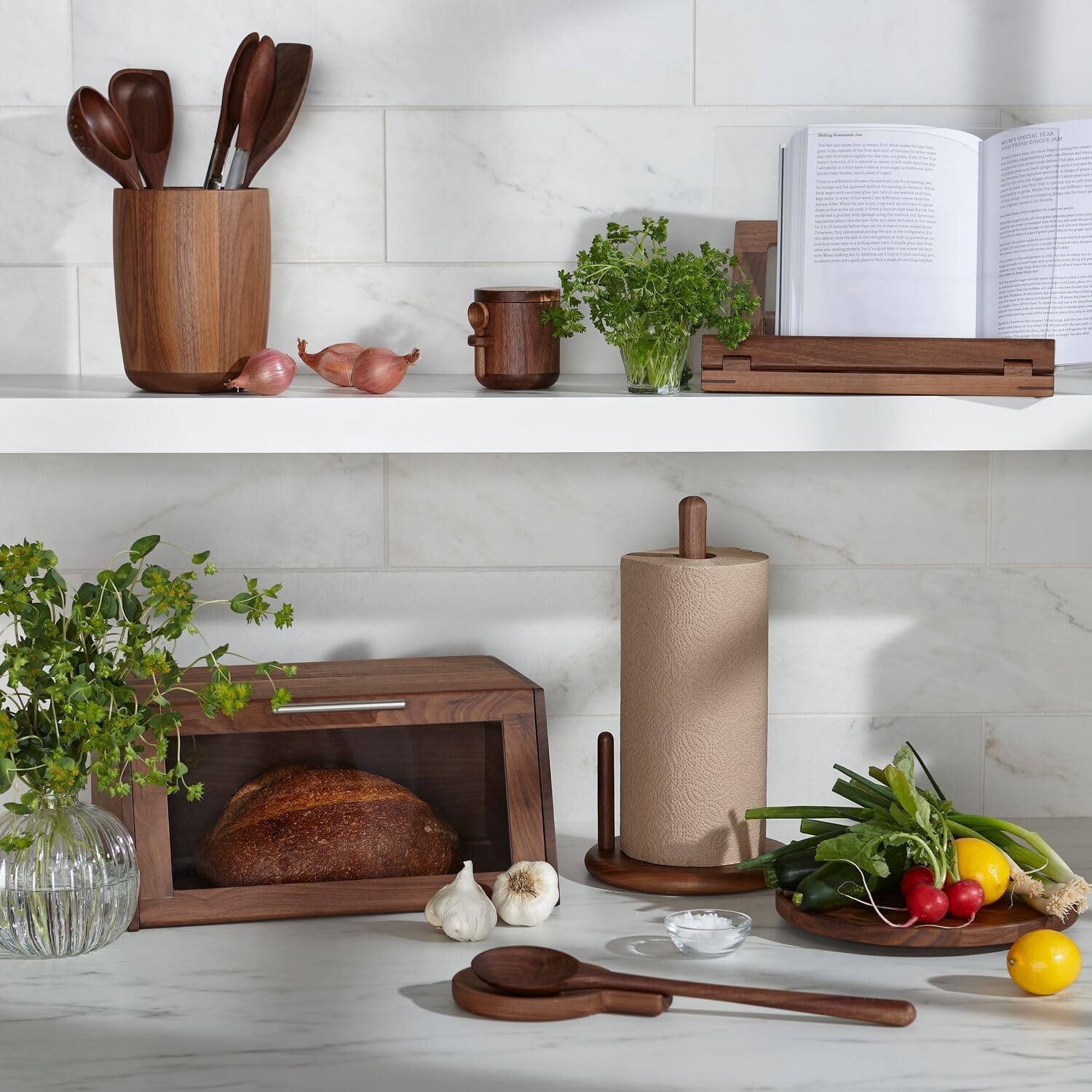 image:imageSur La Table Black Walnut Paper Towel Holder Brown