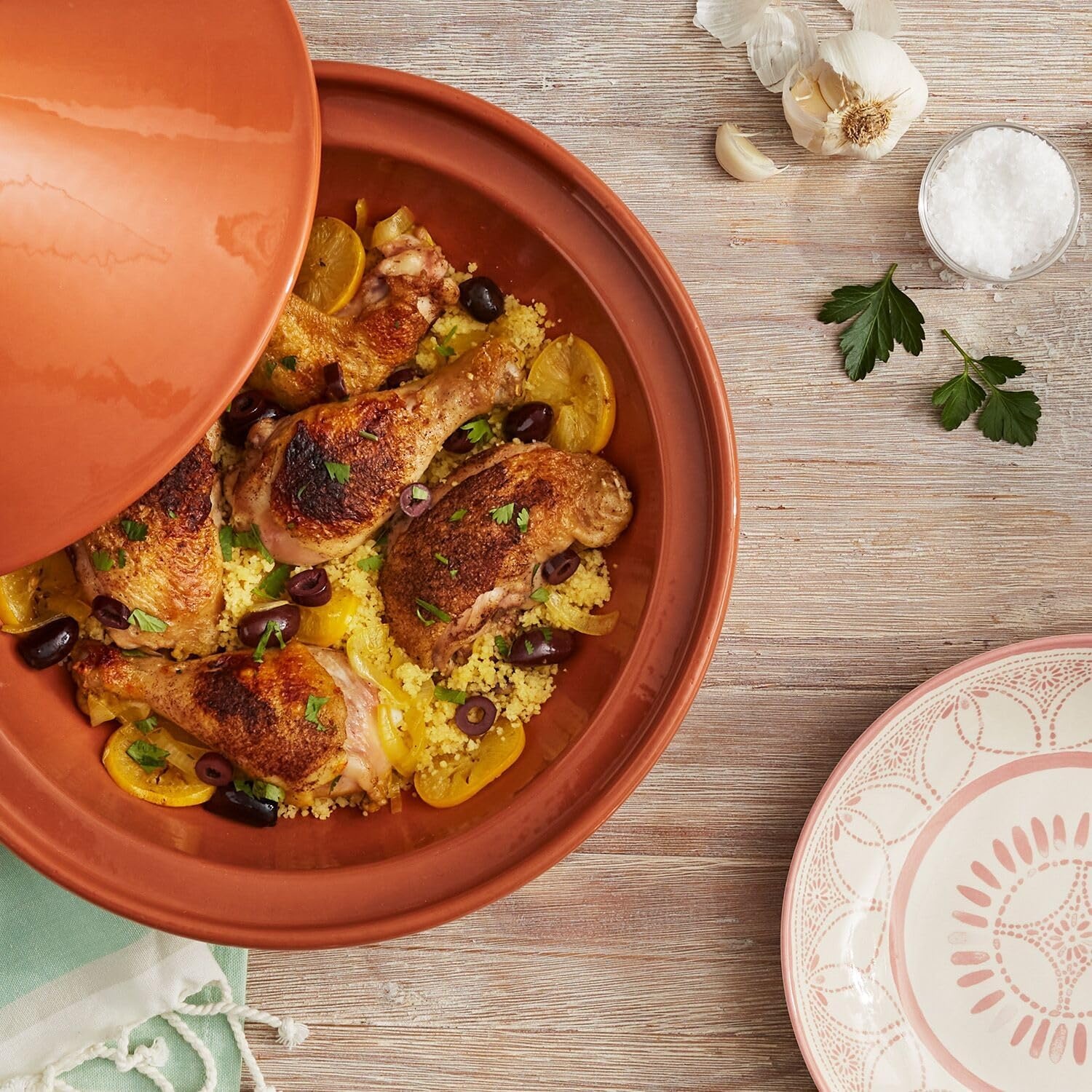 image:imageSur La Table Glazed Terra Cotta Tagine Brown Handmade Ceramic Pot with Conical Lid for Moroccan Meals