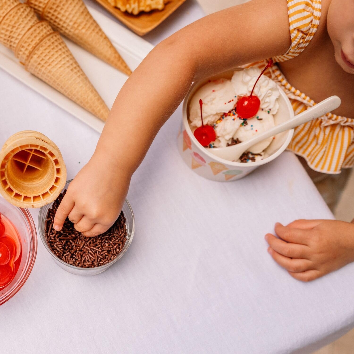 image:imageSur La Table Melamine Ice Cream Bowls Set of 4 Colorful Dessert Dishes ShatterResistant amp Dishwasher Perfect for Sundaes Snacks amp Summer Entertaining