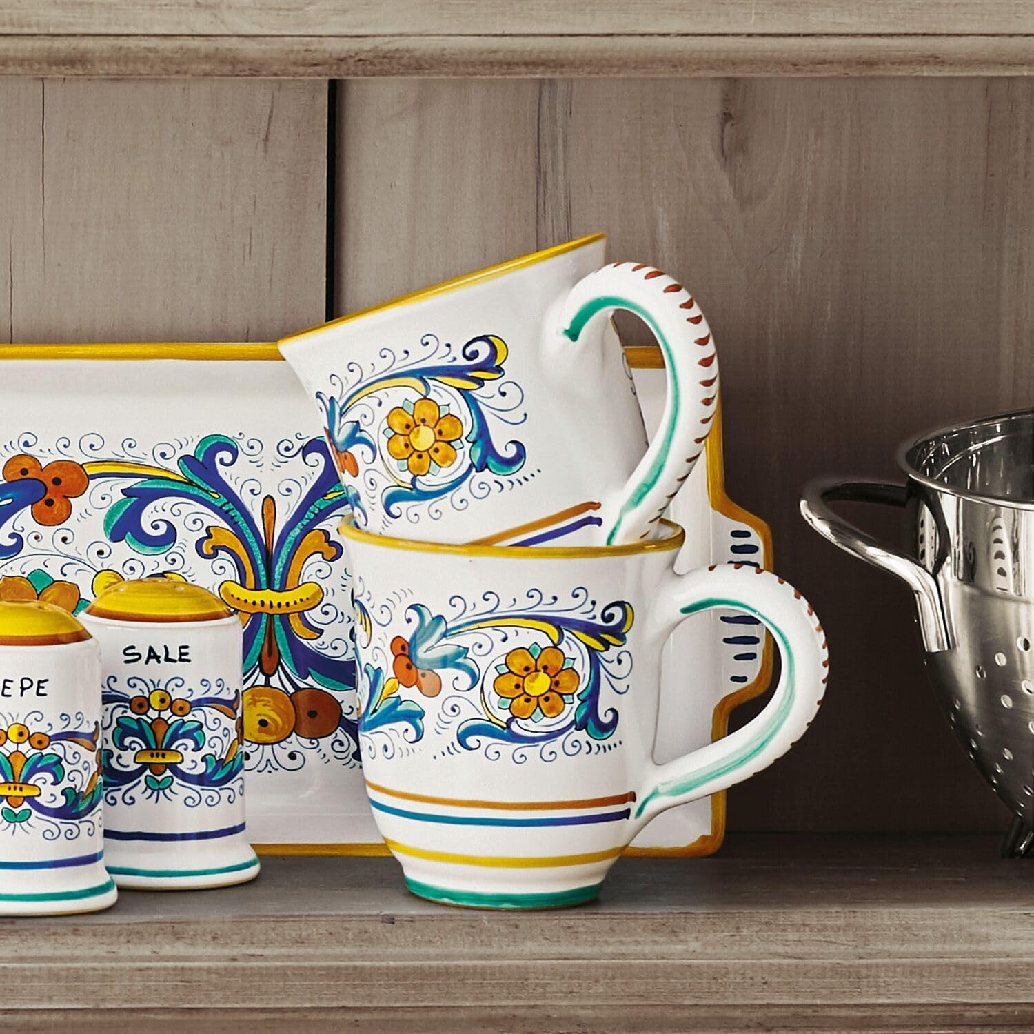 image:imageSur La Table Nova Deruta HandPainted Ceramic Mug 16 oz Colorful Italian Coffee amp Tea Cup RenaissanceInspired Design Made in Italy
