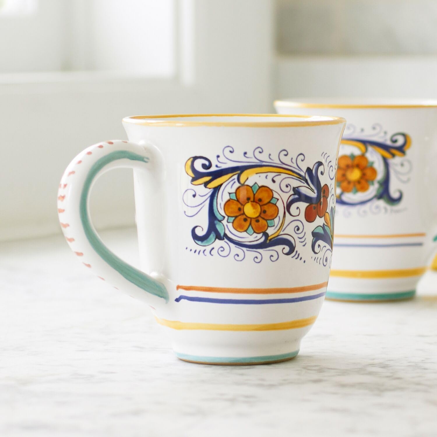 image:imageSur La Table Nova Deruta HandPainted Ceramic Mug 16 oz Colorful Italian Coffee amp Tea Cup RenaissanceInspired Design Made in Italy