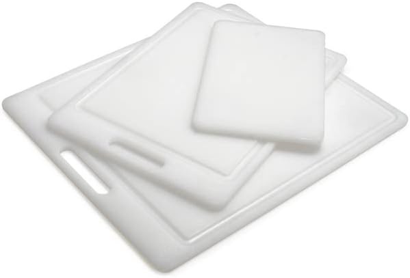 image:imageSur La Table Polypropylene Cutting Board Set 3Piece Reversible Boards with Juice Grooves CutOut Handles and Dishwasher Construction Set of 3