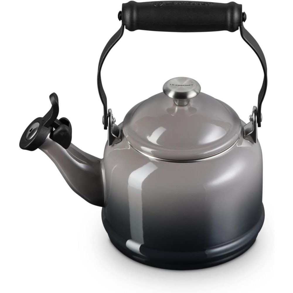 image:imageLe Creuset Enamel On Steel Demi Tea Kettle with Metal Finishes 125 qt FlameOyster