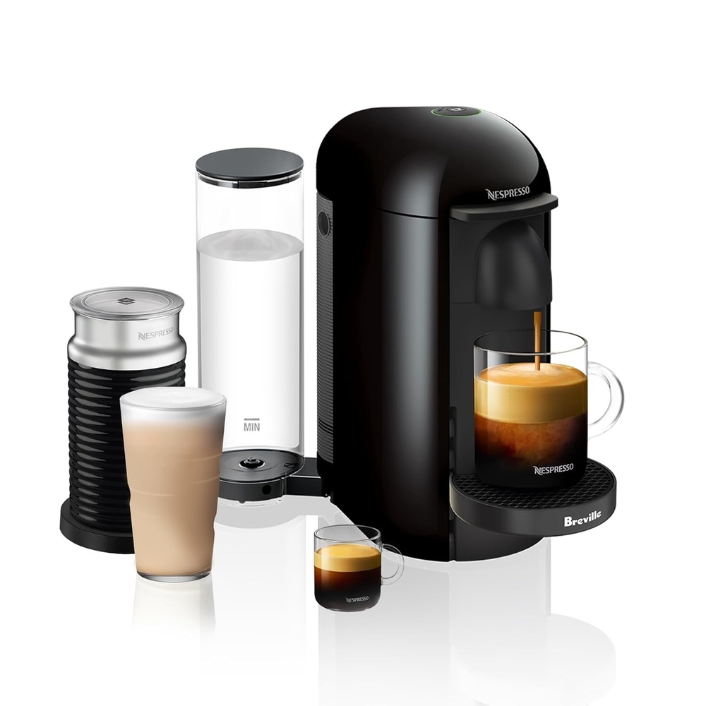 image:imageNespresso Vertuo Plus Deluxe Coffee and Espresso Maker by Breville Piano Black with Aeroccino Milk FrotherInk Black