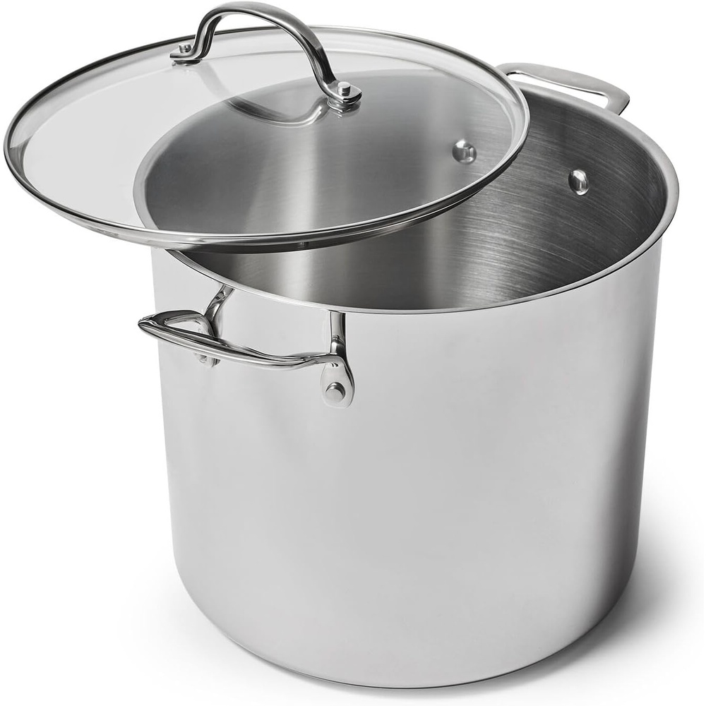 image:imageSur La Table 16Quart Stainless Steel Stockpot Large Capacity Soup amp Stew Pot with High Sides and Wide Base ImpactBonded WarpResistant Base Riveted Handles Oven amp Induction Rolled Rim for