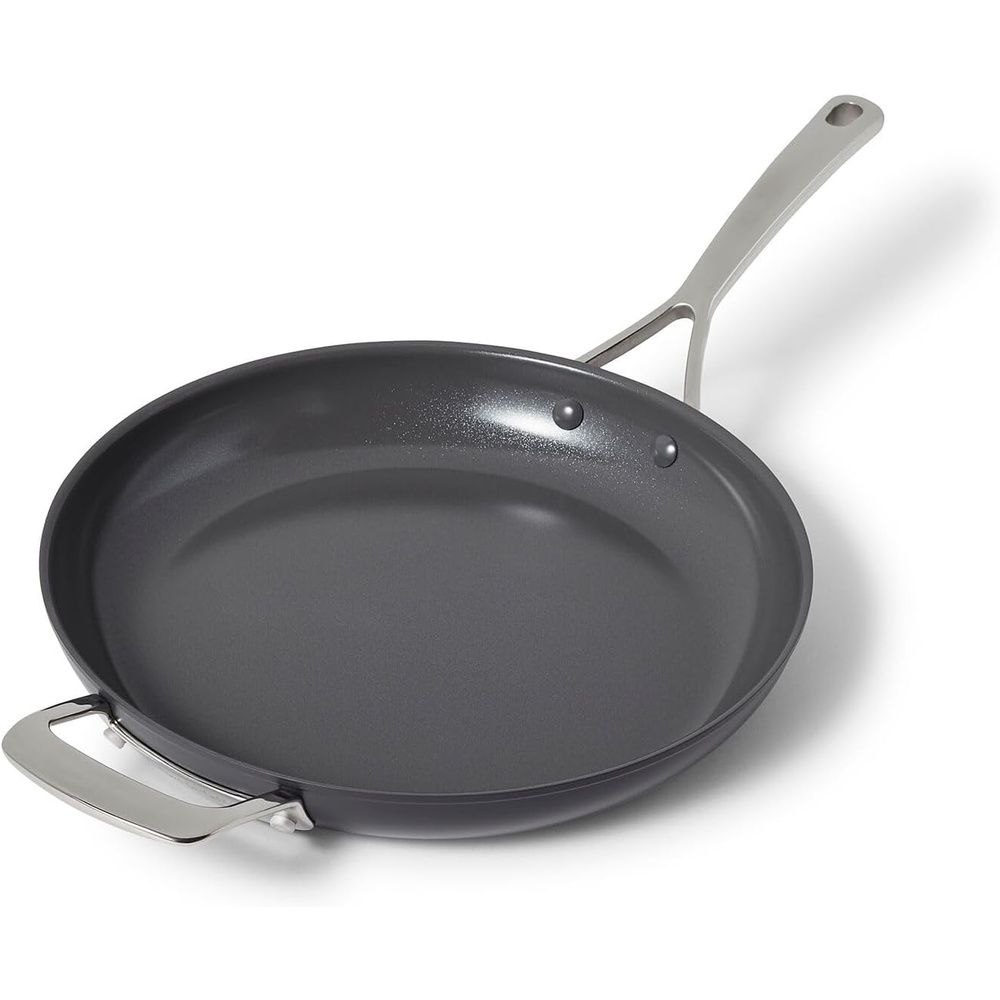 image:imageSur La Table Classic Hard Anodized Ceramic Nonstick Skillet 12 in PFOAFree Ceramic Coating and StayCool Handle for Searing Sauting and Frying 12 in