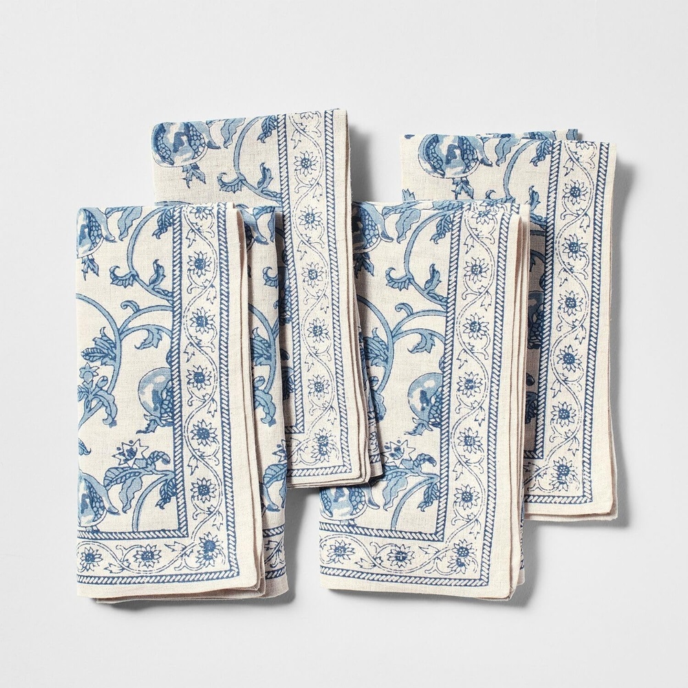 image:imageSur La Table Floral Blossom Napkins Set of 4 GreenBlue