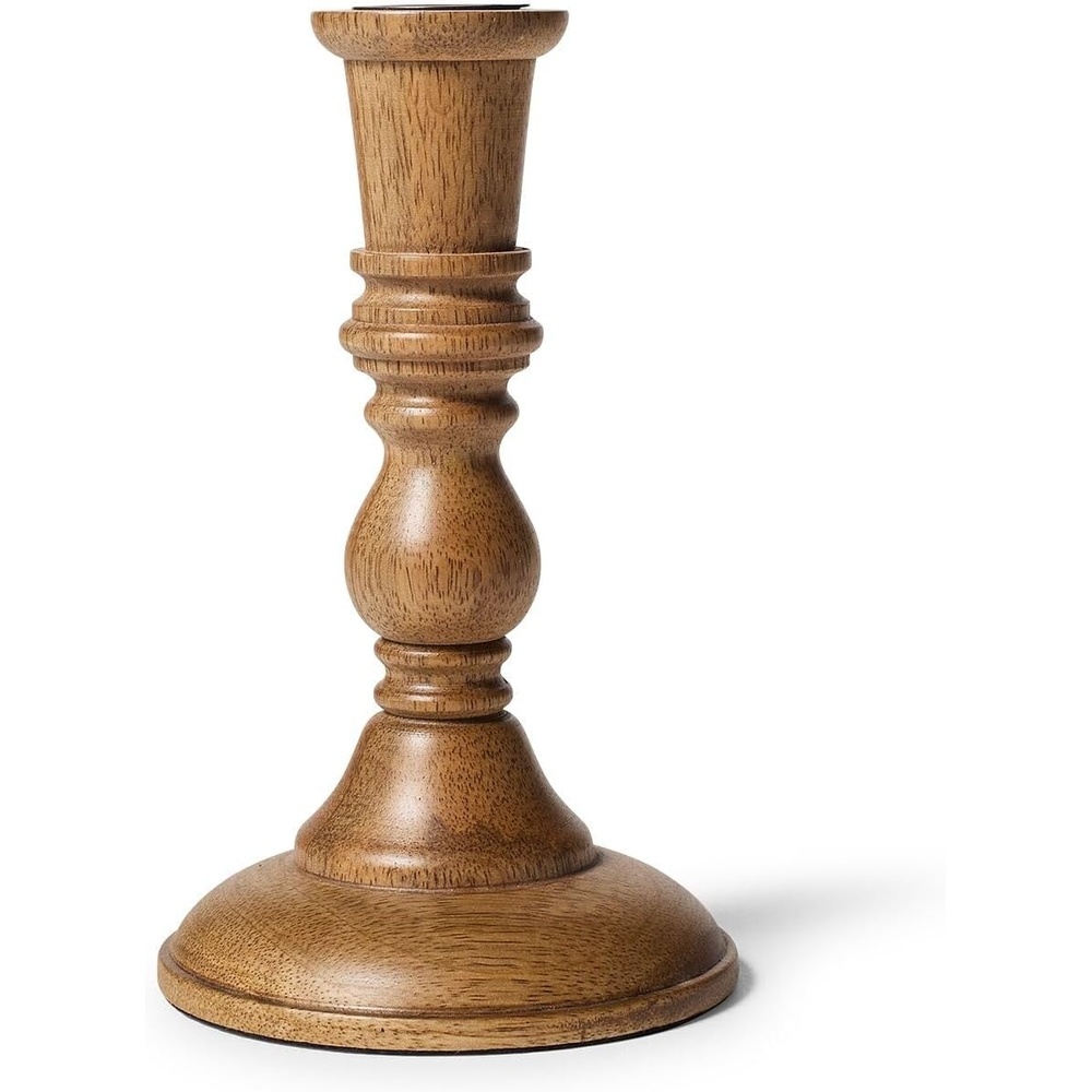 image:imageSur La Table Mango Wood Taper Candle Holders Brown
