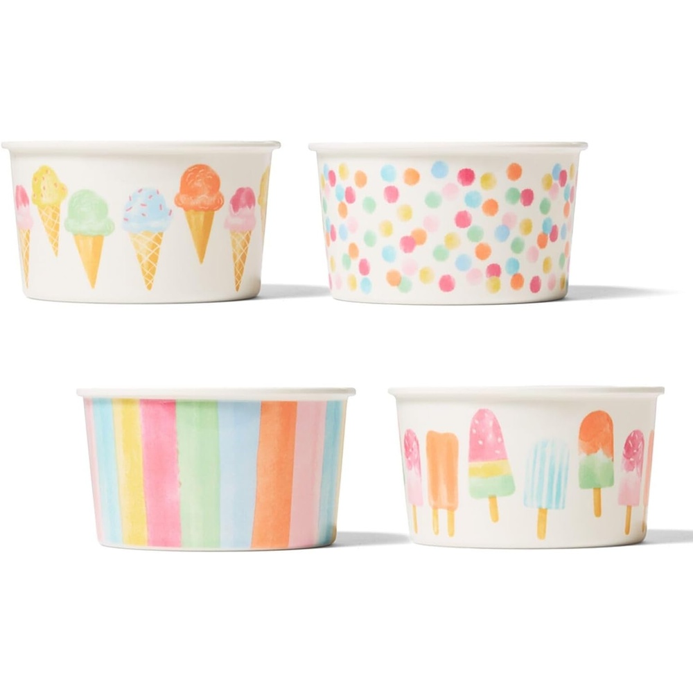 image:imageSur La Table Melamine Ice Cream Bowls Set of 4 Colorful Dessert Dishes ShatterResistant amp Dishwasher Perfect for Sundaes Snacks amp Summer Entertaining