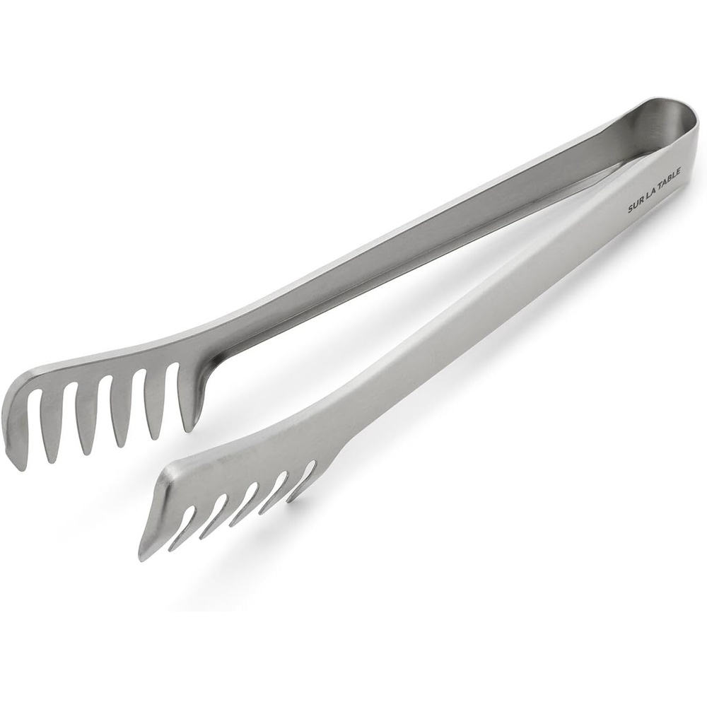 image:imageSur La Table Stainless Steel Pasta Tongs 10 Serving Utensil with Interlocking Teeth for Spaghetti Linguine amp More Durable amp Easy to Use for Precise Noodle Gripping