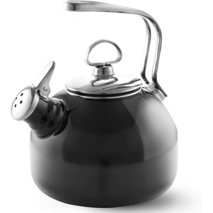 image:imageChantal Classic Teakettle 18 QT Enamel On Steel 2Tone Harmonica Whistle Rapid Boil and Even Heating AlmondBlack