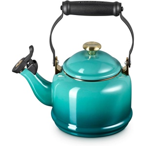 image:imageLe Creuset Enamel On Steel Demi Tea Kettle with Metal Finishes 125 qt FlameRiviera