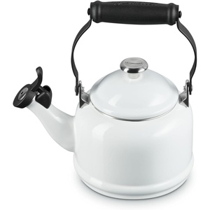 image:imageLe Creuset Enamel On Steel Demi Tea Kettle with Metal Finishes 125 qt FlameWhite