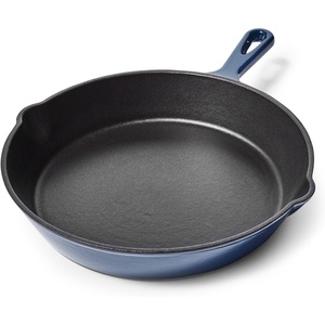 image:imageSur La Table Enameled Cast Iron Skillet  10 Frying Pan for Searing Sauting amp Baking Oven to 500F Induction Compatible Durable Nonstick Interior Even Heat Distribution Light Blue