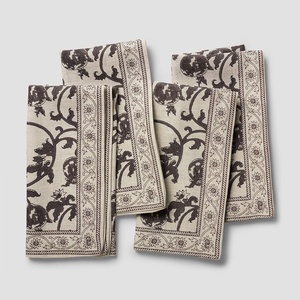 image:imageSur La Table Floral Blossom Napkins Set of 4 GreenCharcoal