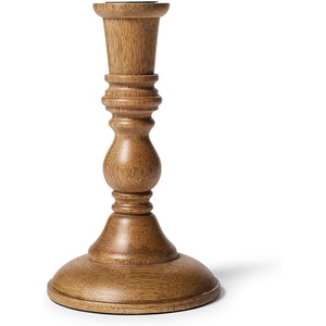 image:imageSur La Table Mango Wood Taper Candle Holders Brown