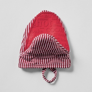 image:imageSur La Table Silicone Striped Mini Pinch Mitt GrayRed
