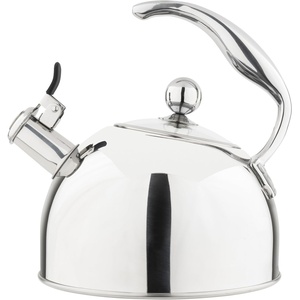 image:imageViking 3Ply Stainless Steel Tea Kettle 26 Quart Stovetop Hot Water Pot with Tempered Glass Lid Ergonomic Handle Induction Ready Slate and BlueMirror Finish