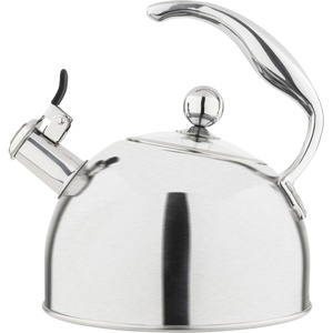 image:imageViking 3Ply Stainless Steel Tea Kettle 26 Quart Stovetop Hot Water Pot with Tempered Glass Lid Ergonomic Handle Induction Ready Slate and BlueSatin Silver
