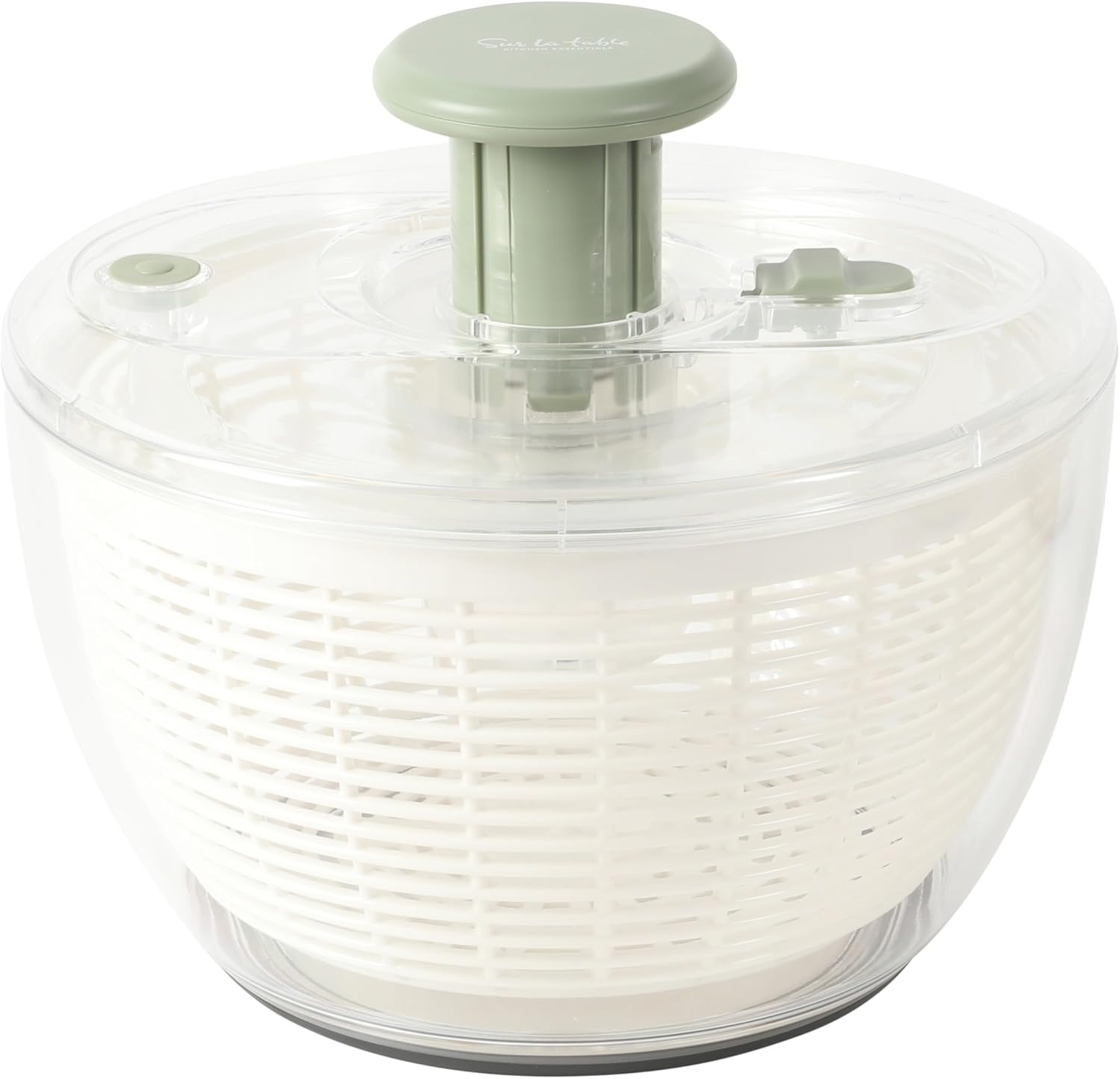 image:imageSur La Table Kitchen Essential 63 Qt Salad Spinner Fruit Wahser Fruit Washing Bowl with Strainer Vegertable Cleaner Salad Cleaner Lettuce Washer RedJuniper Green