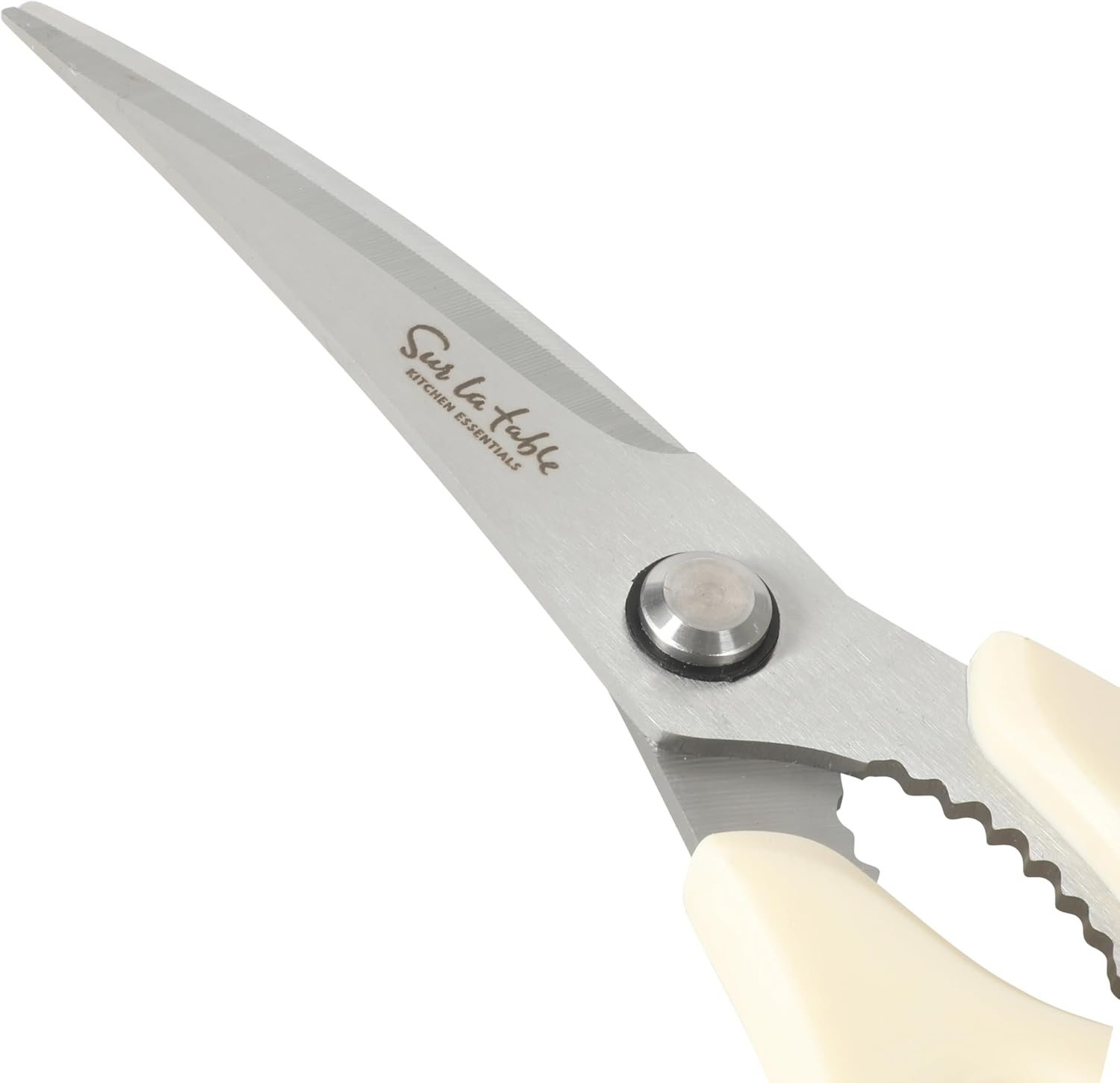image:imageSur La Table Kitchen Essential Kitchen Scissors with Stainless Steel Blades AllPurpose Shears with Comfortable White Handles for Food Prep Cutting amp Everyday Use