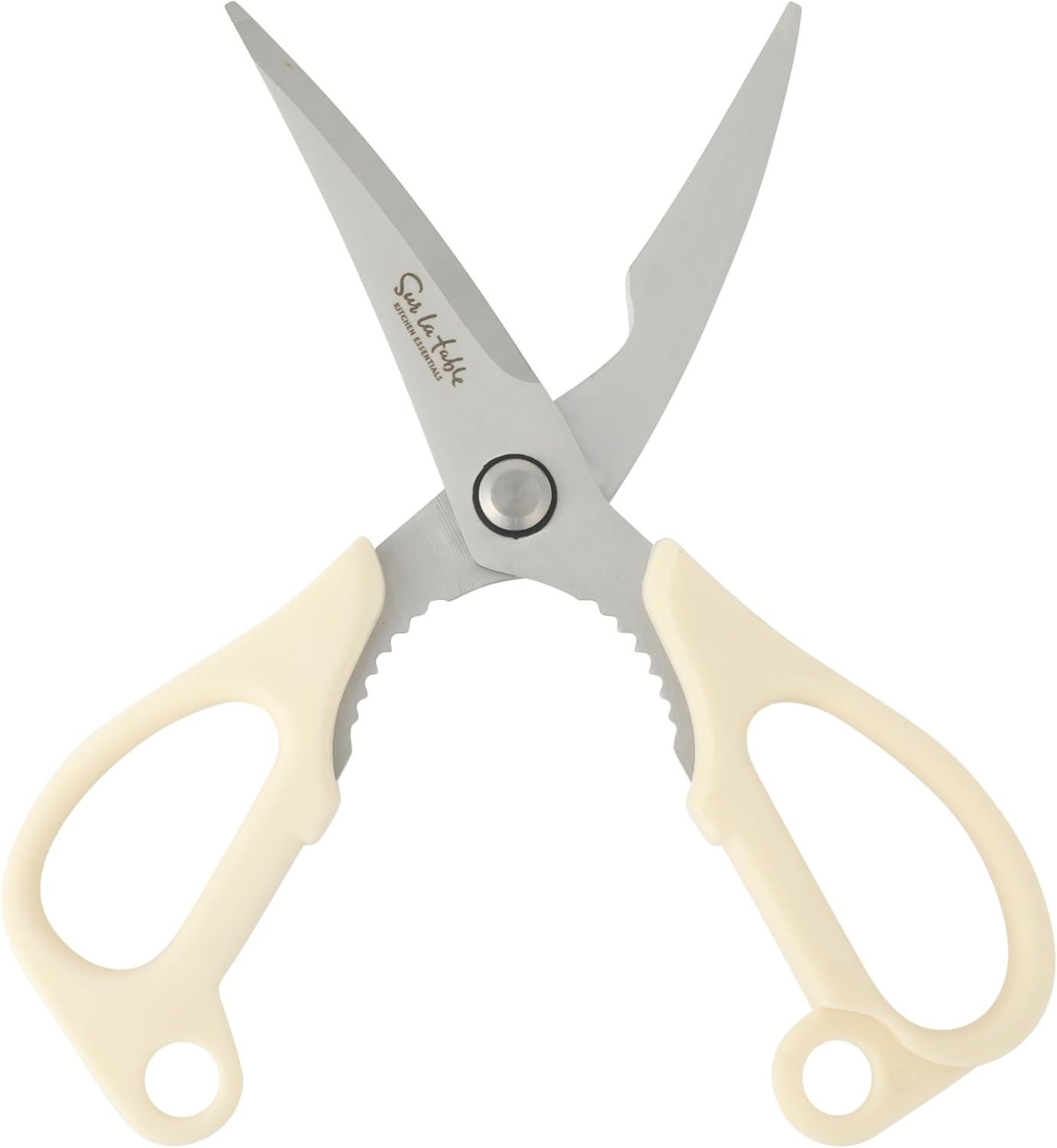image:imageSur La Table Kitchen Essential Kitchen Scissors with Stainless Steel Blades AllPurpose Shears with Comfortable White Handles for Food Prep Cutting amp Everyday Use