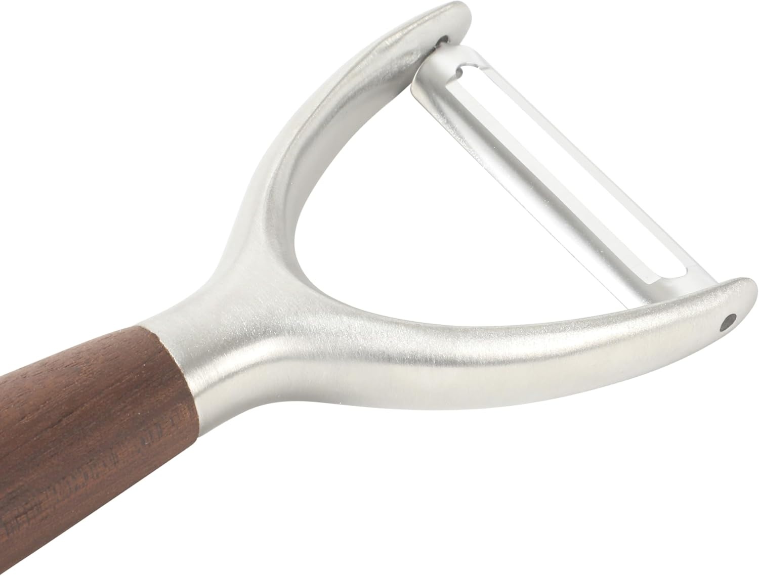 image:imageSur La Table Kitchen Essential Stainless Steel WWalnut Handle 55 Inch Mesh Strainer and SifterWalnut Co StainlessWalnut