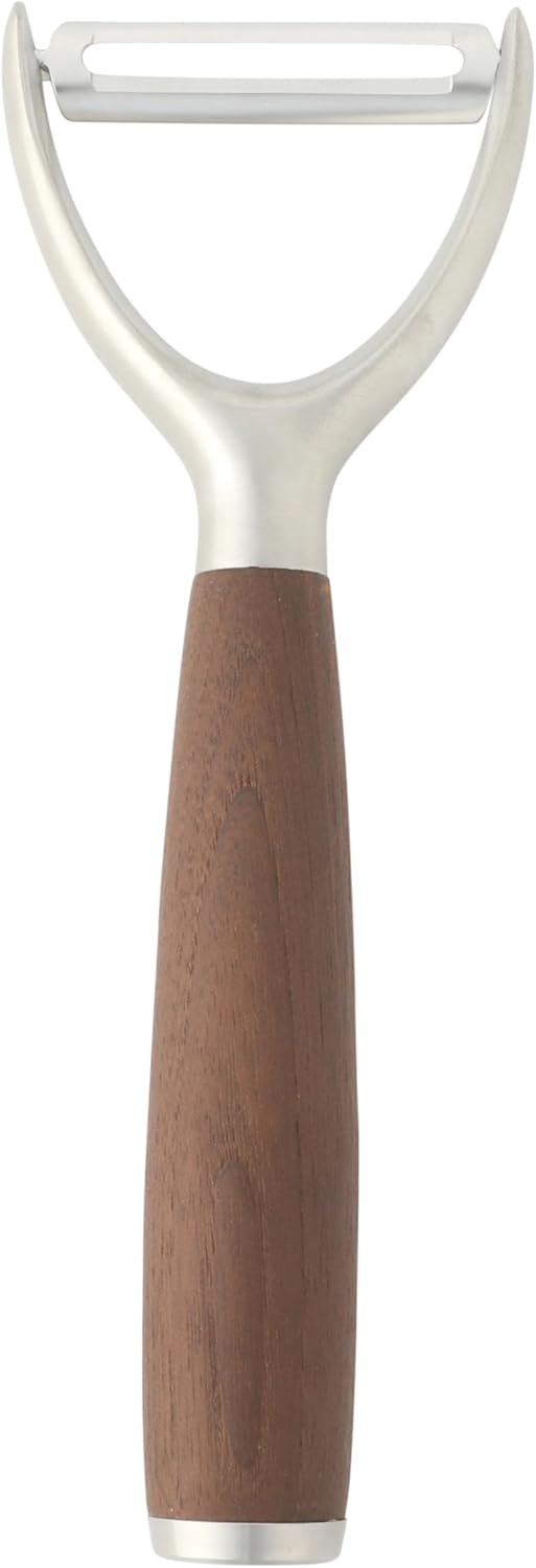 image:imageSur La Table Kitchen Essential Stainless Steel WWalnut Handle 55 Inch Mesh Strainer and SifterWalnut Co StainlessWalnut