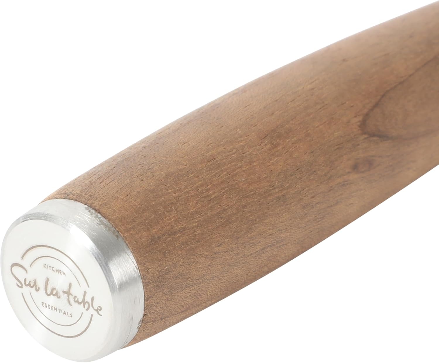 image:imageSur La Table Kitchen Essential Stainless Steel WWalnut Handle 55 Inch Mesh Strainer and SifterWalnut Co StainlessWalnut