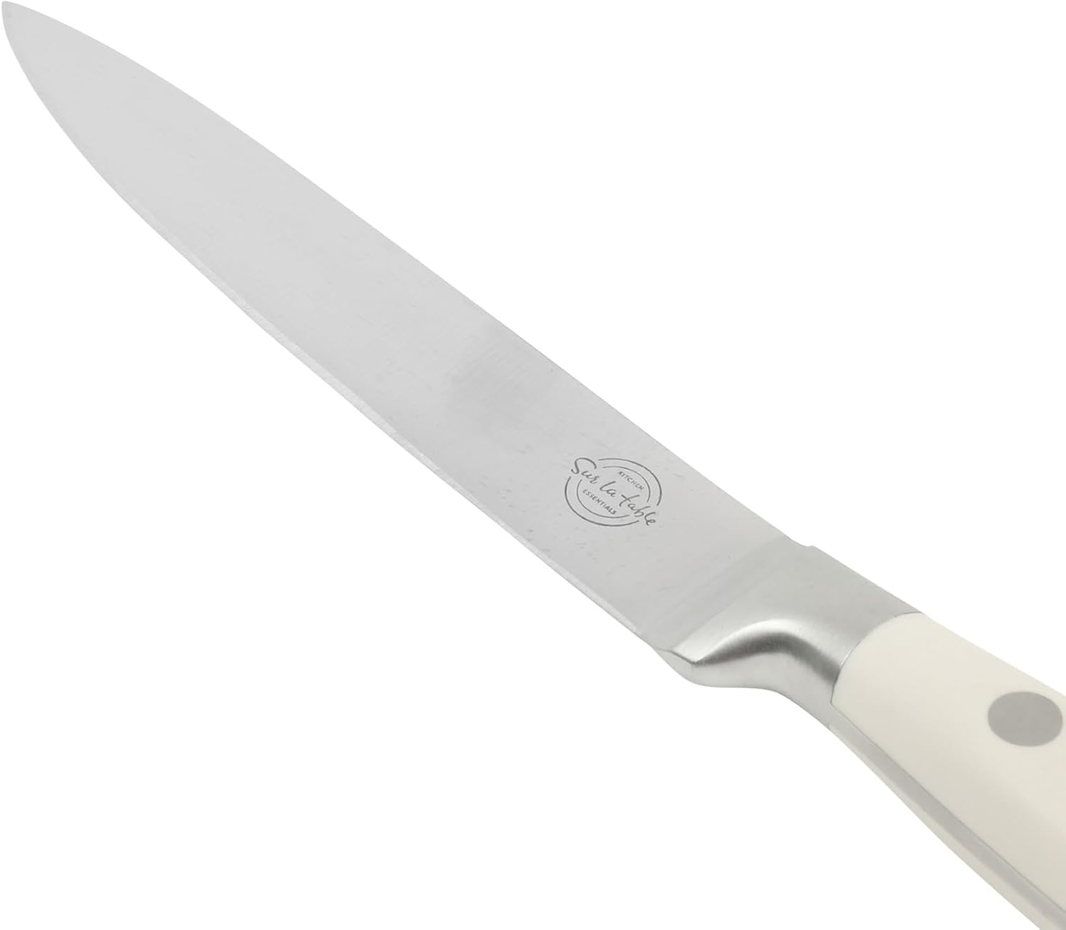 image:imageSur La Table Kitchen Essential Tasting Kitchen German Steel Santoku Knife 7Inch Stainless Steel Blade Professional Kitchen Knife with White Handle and Forged Full TangEggshell White 5 Utility