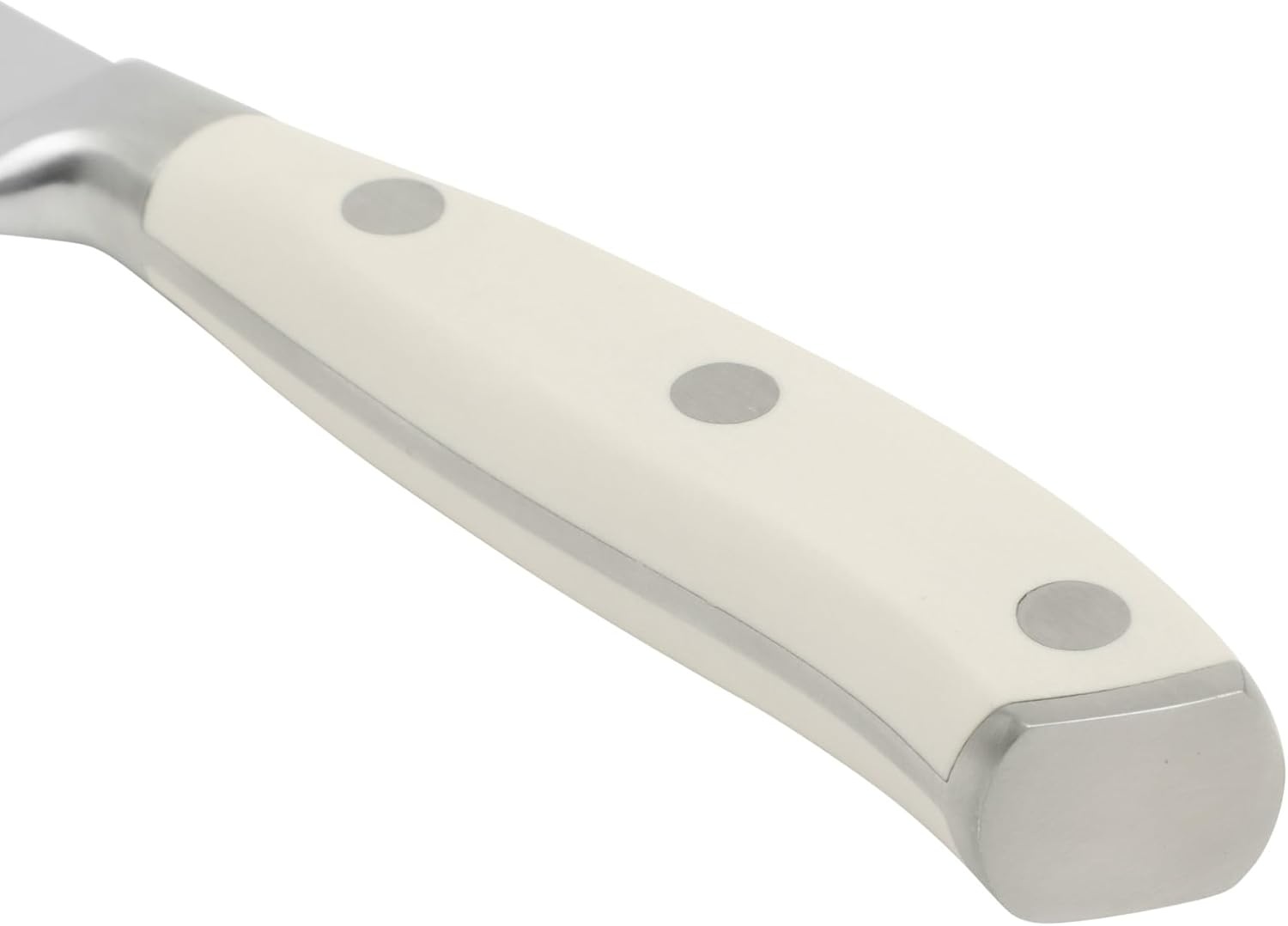 image:imageSur La Table Kitchen Essential Tasting Kitchen German Steel Santoku Knife 7Inch Stainless Steel Blade Professional Kitchen Knife with White Handle and Forged Full TangEggshell White 7 Santoku