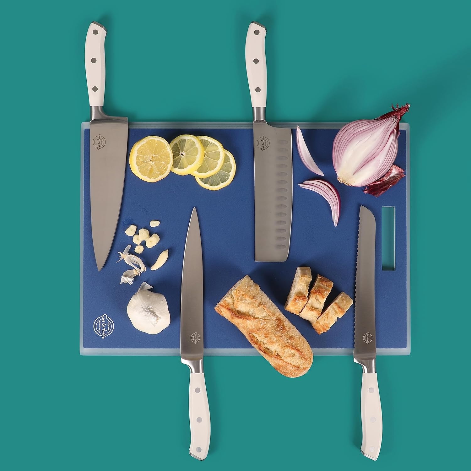 image:imageSur La Table Kitchen Essentials 2 Piece 17 x 12 amp 13 x 9 Cutting Board Set BlueBlue