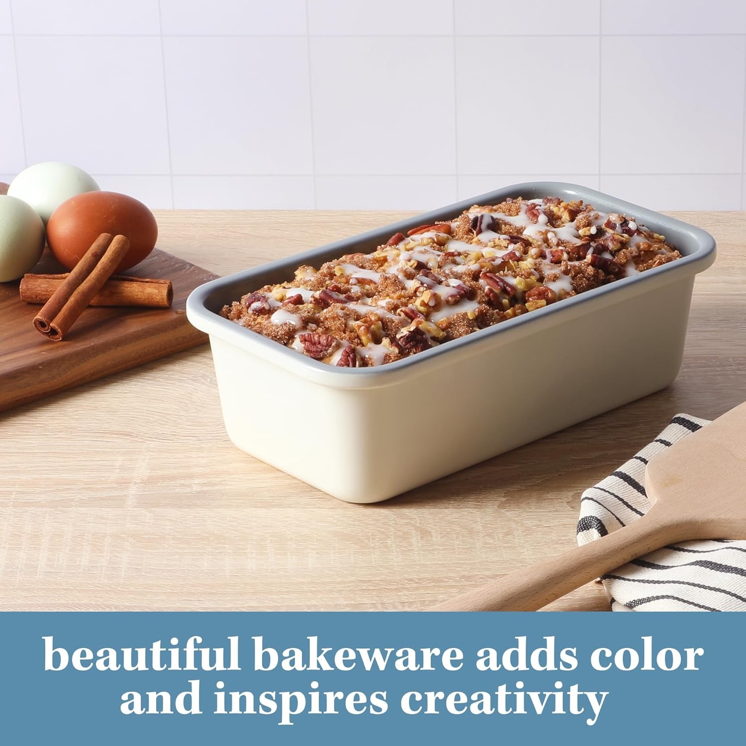 image:imageSur La Table Kitchen Essentials Bake Sale 9 X 5 Inch PFOA PFAS PTFE Free Nonstick Loaf Pan Linen WhiteLinen White