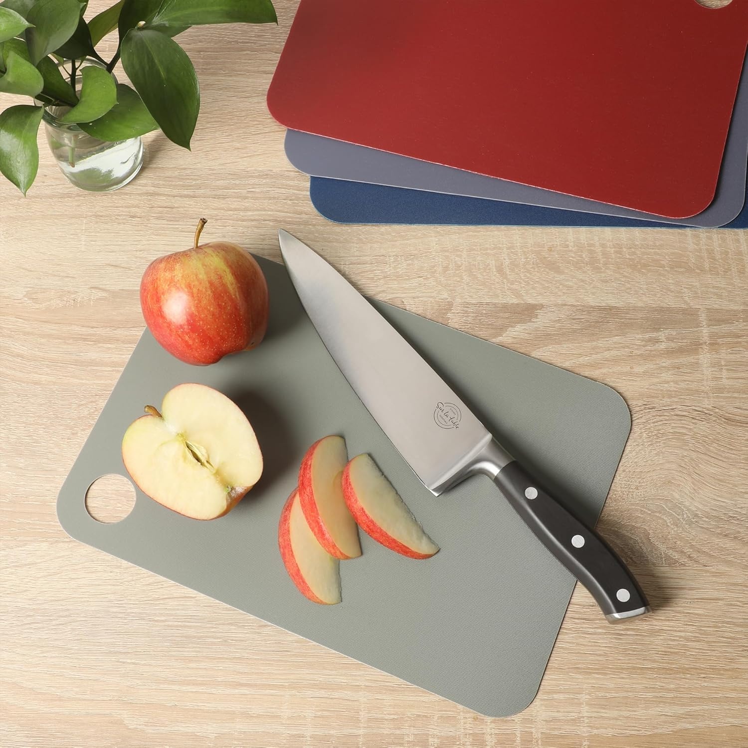 image:imageSur La Table Kitchen Essentials Crafty Carvery BPAFree Flexible Cutting Mats 4Piece ColorCoded Chopping Board Set Dishwasher Safe NonSlip 1175 x 825 Assorted Colors