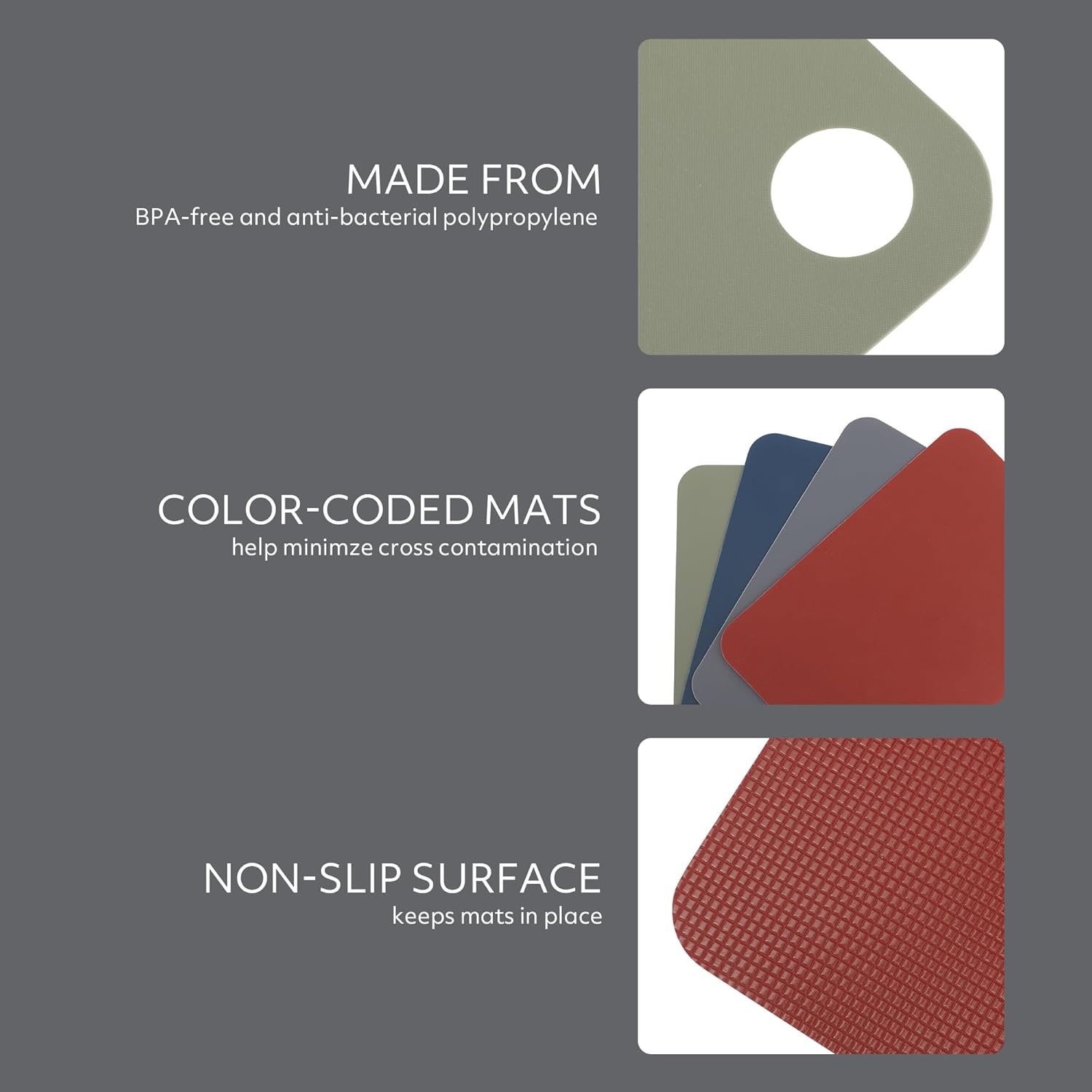 image:imageSur La Table Kitchen Essentials Crafty Carvery BPAFree Flexible Cutting Mats 4Piece ColorCoded Chopping Board Set Dishwasher Safe NonSlip 1175 x 825 Assorted Colors